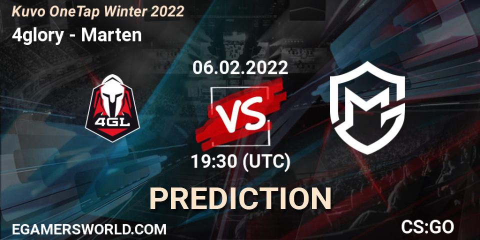 Prognoza 4glory - Marten. 06.02.2022 at 19:30, Counter-Strike (CS2), Kuvo OneTap Winter 2022