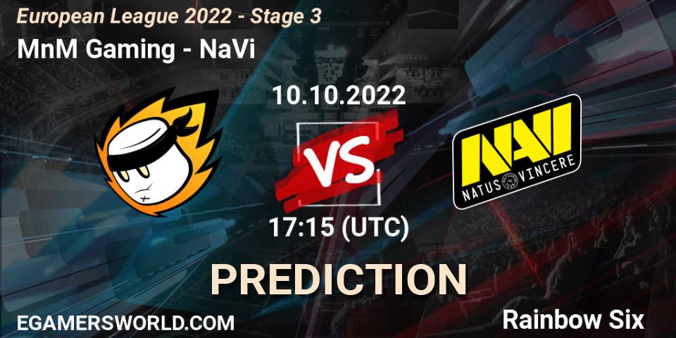 Prognoza MnM Gaming - NaVi. 10.10.22, Rainbow Six, European League 2022 - Stage 3