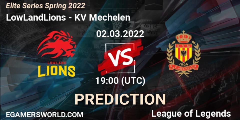 Prognoza LowLandLions - KV Mechelen. 02.03.2022 at 20:00, LoL, Elite Series Spring 2022