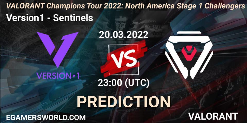 Prognoza Version1 - Sentinels. 20.03.2022 at 23:00, VALORANT, VCT 2022: North America Stage 1 Challengers
