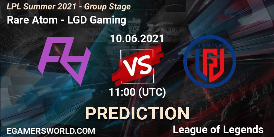 Prognoza Rare Atom - LGD Gaming. 10.06.2021 at 11:00, LoL, LPL Summer 2021 - Group Stage