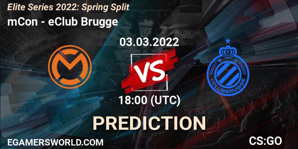 Prognoza mCon - eClub Brugge. 03.03.2022 at 17:00, Counter-Strike (CS2), Elite Series 2022: Spring Split
