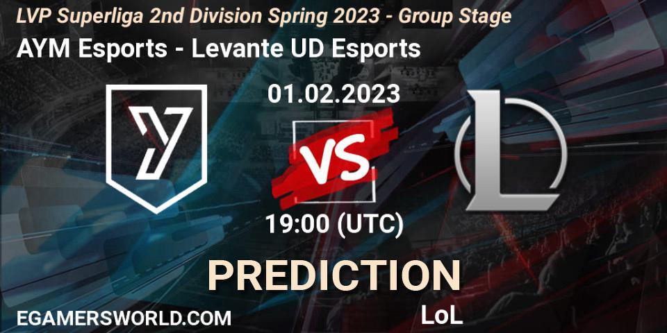 Prognoza AYM Esports - Levante UD Esports. 01.02.23, LoL, LVP Superliga 2nd Division Spring 2023 - Group Stage
