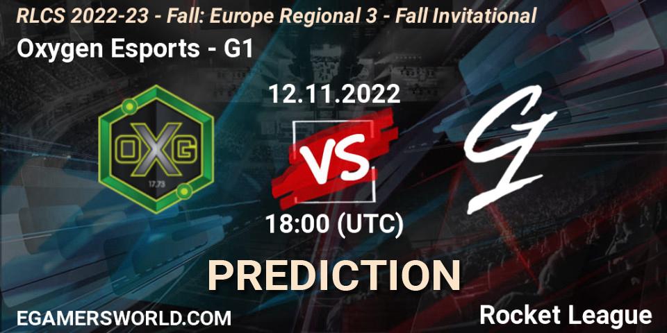 Prognoza Oxygen Esports - G1. 12.11.2022 at 17:55, Rocket League, RLCS 2022-23 - Fall: Europe Regional 3 - Fall Invitational