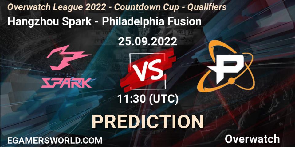 Prognoza Hangzhou Spark - Philadelphia Fusion. 25.09.22, Overwatch, Overwatch League 2022 - Countdown Cup - Qualifiers
