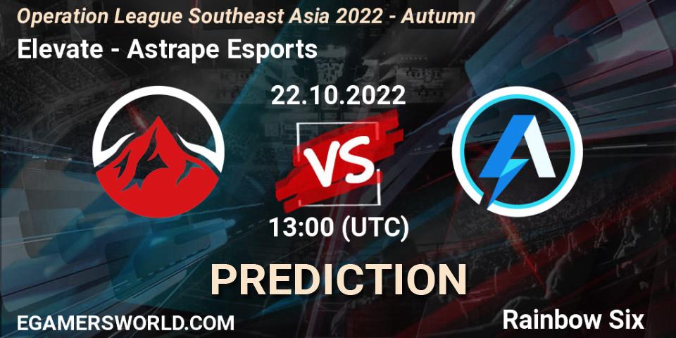 Prognoza Elevate - Astrape Esports. 23.10.2022 at 13:00, Rainbow Six, Operation League Southeast Asia 2022 - Autumn