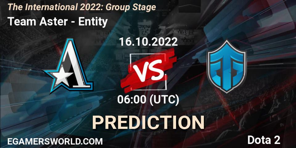 Prognoza Team Aster - Entity. 16.10.22, Dota 2, The International 2022: Group Stage