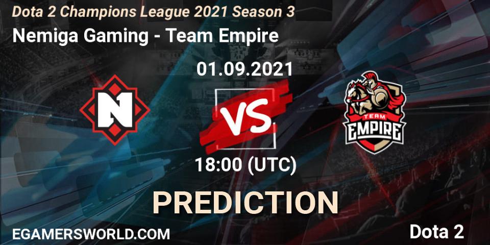 Prognoza Nemiga Gaming - Team Empire. 03.09.2021 at 12:00, Dota 2, Dota 2 Champions League 2021 Season 3