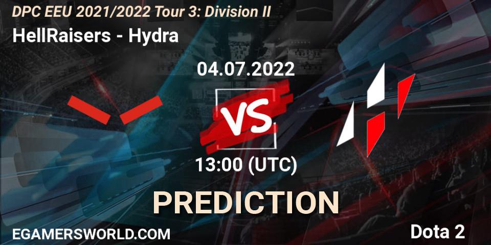 Prognoza HellRaisers - Hydra. 04.07.22, Dota 2, DPC EEU 2021/2022 Tour 3: Division II