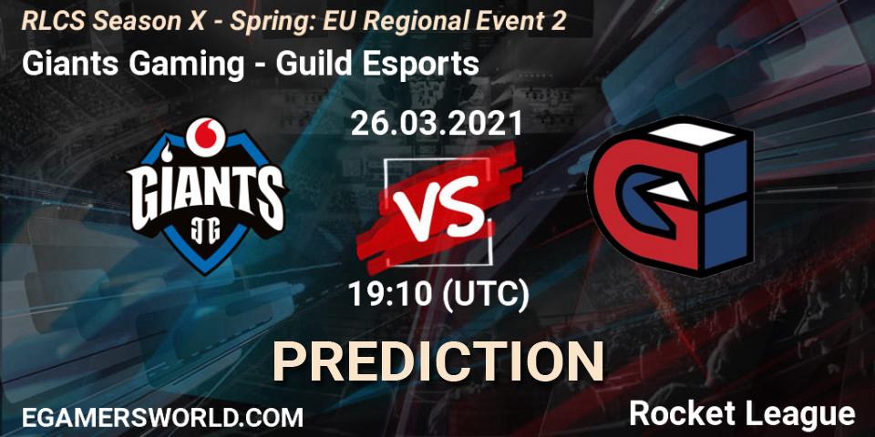 Prognoza Giants Gaming - Guild Esports. 26.03.2021 at 19:00, Rocket League, RLCS Season X - Spring: EU Regional Event 2