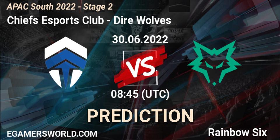Prognoza Chiefs Esports Club - Dire Wolves. 30.06.2022 at 08:45, Rainbow Six, APAC South 2022 - Stage 2