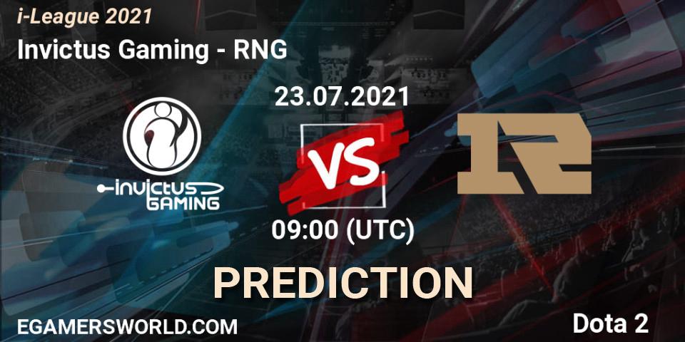 Prognoza Invictus Gaming - RNG. 23.07.2021 at 08:58, Dota 2, i-League 2021 Season 1