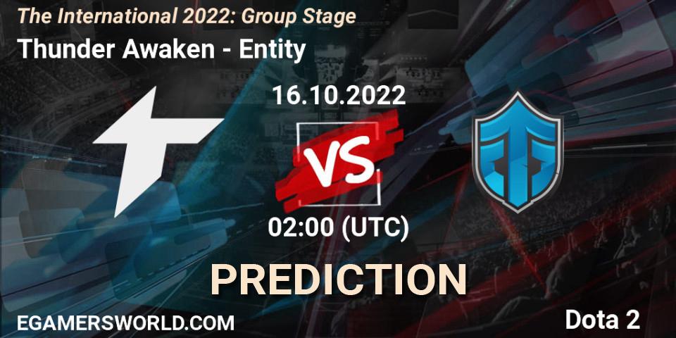 Prognoza Thunder Awaken - Entity. 16.10.2022 at 02:08, Dota 2, The International 2022: Group Stage