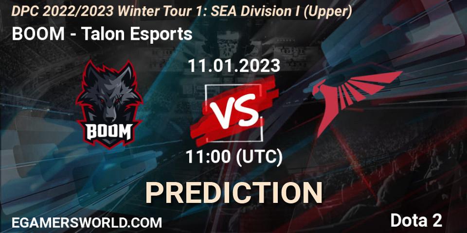 Prognoza BOOM - Talon Esports. 11.01.2023 at 11:00, Dota 2, DPC 2022/2023 Winter Tour 1: SEA Division I (Upper)