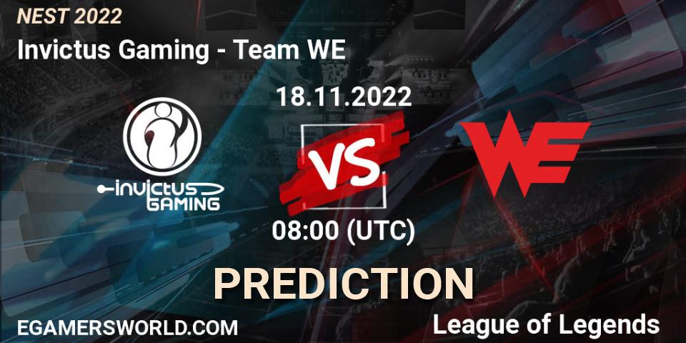Prognoza Invictus Gaming - Team WE. 18.11.22, LoL, NEST 2022