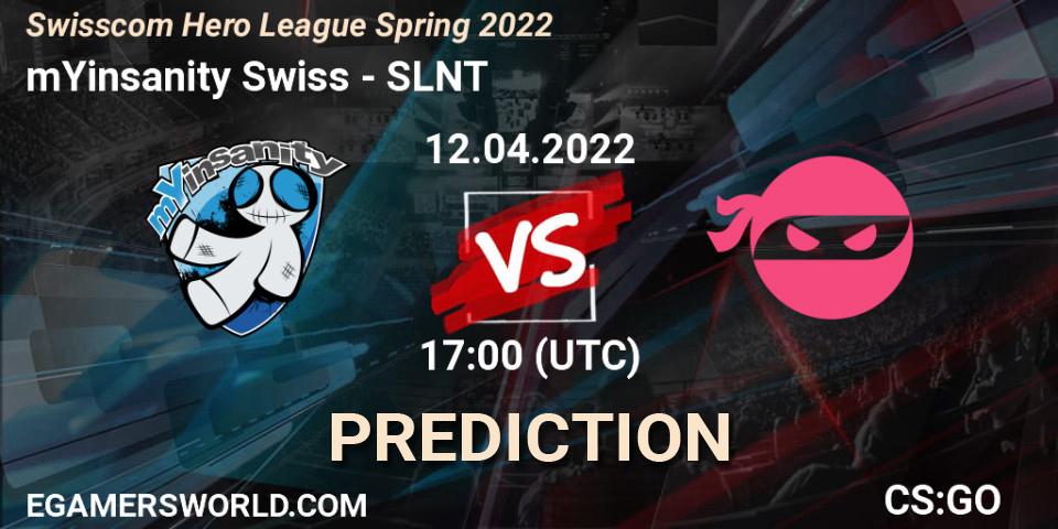 Prognoza mYinsanity - SLNT. 13.04.2022 at 17:00, Counter-Strike (CS2), Swisscom Hero League Season 1