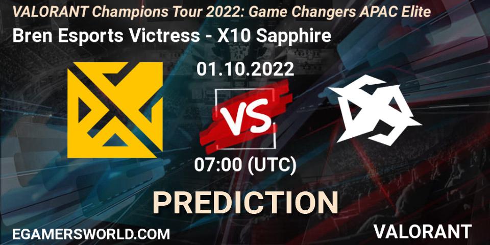 Prognoza Bren Esports Victress - X10 Sapphire. 01.10.2022 at 07:00, VALORANT, VCT 2022: Game Changers APAC Elite