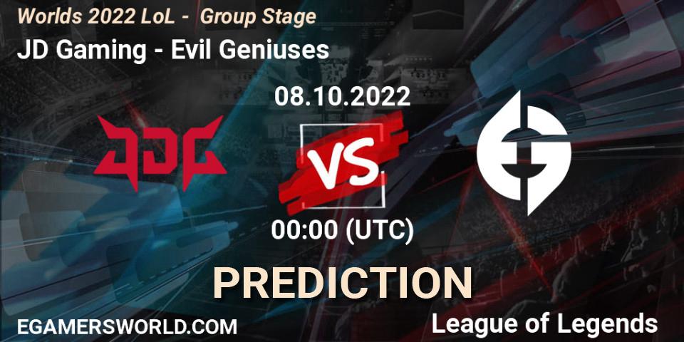 Prognoza JD Gaming - Evil Geniuses. 08.10.22, LoL, Worlds 2022 LoL - Group Stage