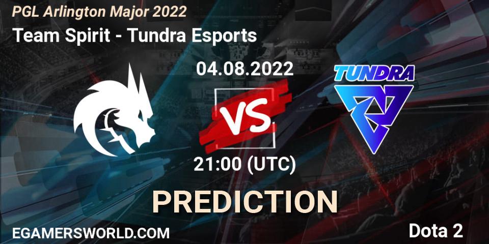 Prognoza Team Spirit - Tundra Esports. 04.08.2022 at 22:04, Dota 2, PGL Arlington Major 2022 - Group Stage