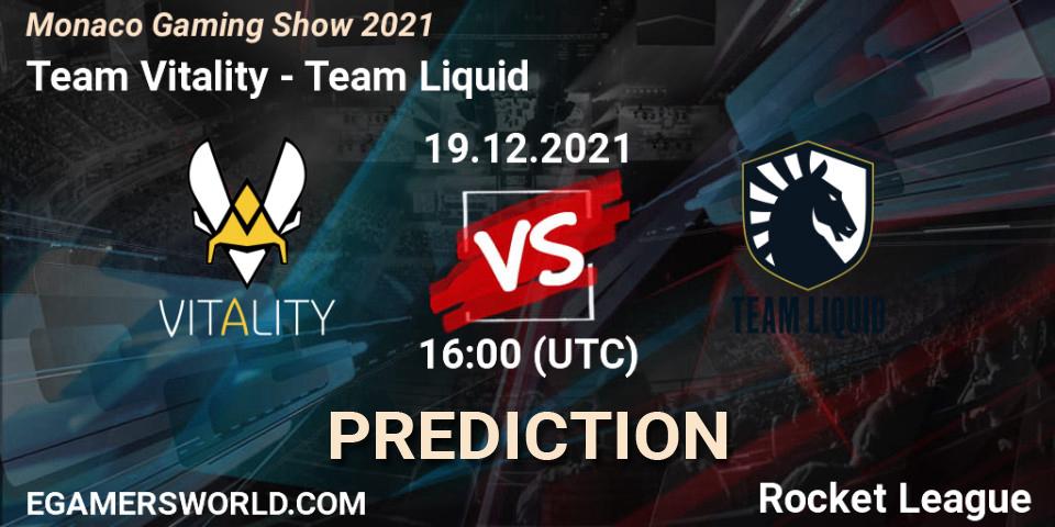 Prognoza Team Vitality - Team Liquid. 19.12.2021 at 17:00, Rocket League, Monaco Gaming Show 2021