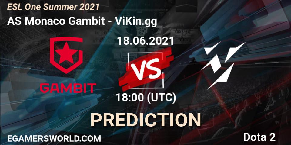 Prognoza AS Monaco Gambit - ViKin.gg. 18.06.21, Dota 2, ESL One Summer 2021