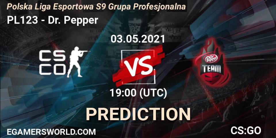 Prognoza PL123 - Dr. Pepper. 03.05.2021 at 19:00, Counter-Strike (CS2), Polska Liga Esportowa S9 Grupa Profesjonalna