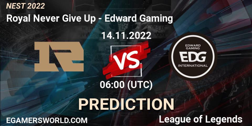 Prognoza Royal Never Give Up - Edward Gaming. 14.11.22, LoL, NEST 2022