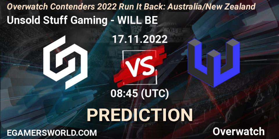 Prognoza Unsold Stuff Gaming - WILL BE. 17.11.2022 at 08:35, Overwatch, Overwatch Contenders 2022 - Australia/New Zealand - November