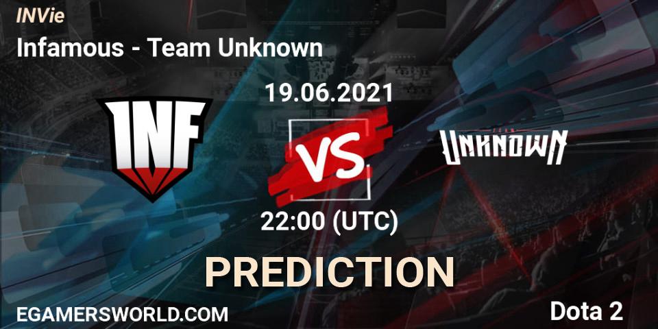 Prognoza Infamous - Team Unknown. 19.06.2021 at 22:35, Dota 2, INVie
