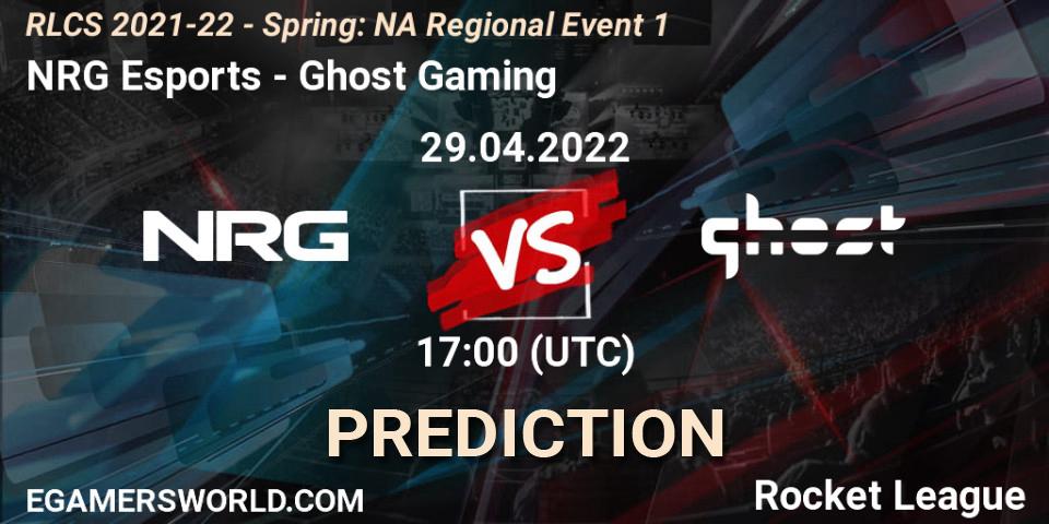 Prognoza NRG Esports - Ghost Gaming. 29.04.2022 at 17:00, Rocket League, RLCS 2021-22 - Spring: NA Regional Event 1