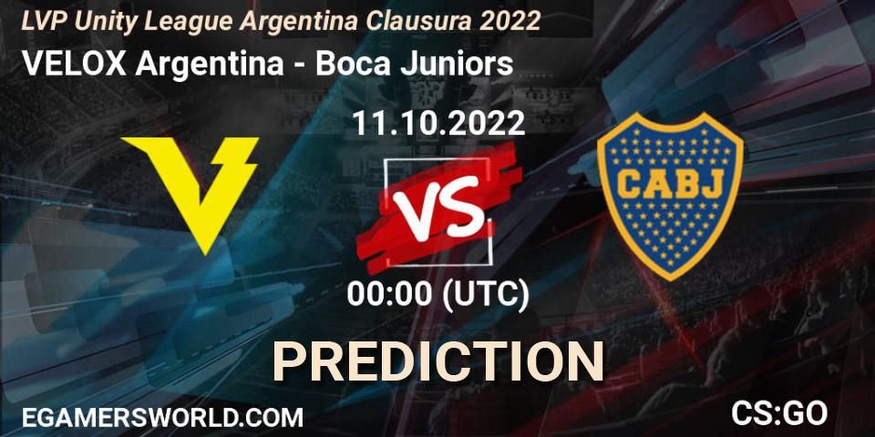 Prognoza VELOX Argentina - Boca Juniors. 11.10.2022 at 00:00, Counter-Strike (CS2), LVP Unity League Argentina Clausura 2022