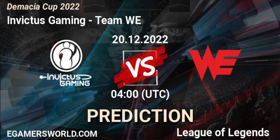 Prognoza Invictus Gaming - Team WE. 20.12.22, LoL, Demacia Cup 2022