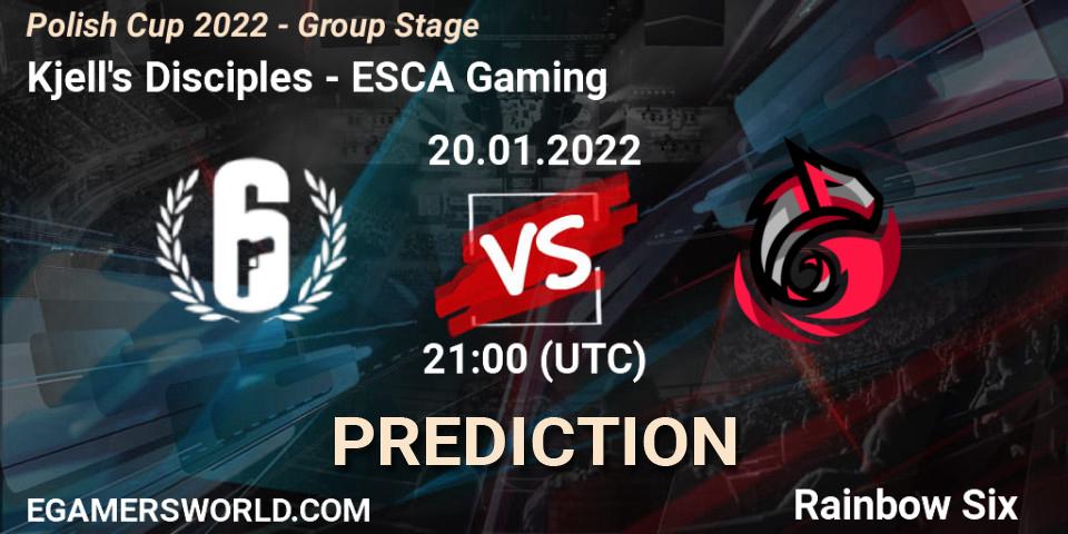 Prognoza Kjell's Disciples - ESCA Gaming. 20.01.2022 at 21:00, Rainbow Six, Polish Cup 2022 - Group Stage