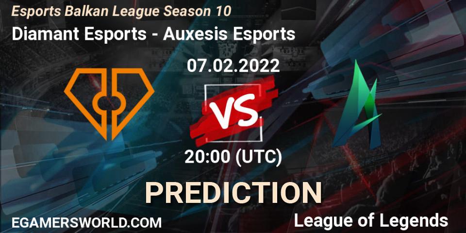 Prognoza Diamant Esports - Auxesis Esports. 07.02.2022 at 20:00, LoL, Esports Balkan League Season 10