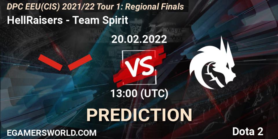 Prognoza HellRaisers - Team Spirit. 20.02.2022 at 13:11, Dota 2, DPC EEU(CIS) 2021/22 Tour 1: Regional Finals