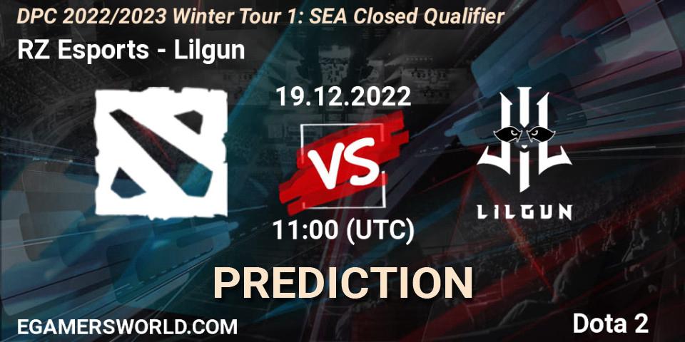 Prognoza RZ Esports - Lilgun. 19.12.2022 at 11:00, Dota 2, DPC 2022/2023 Winter Tour 1: SEA Closed Qualifier
