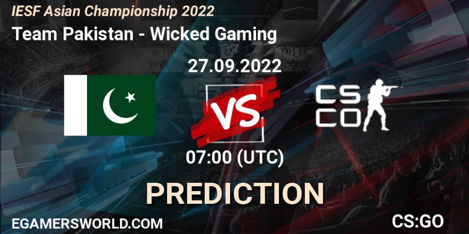 Prognoza Team Pakistan - Wicked Gaming. 27.09.2022 at 07:00, Counter-Strike (CS2), IESF Asian Championship 2022