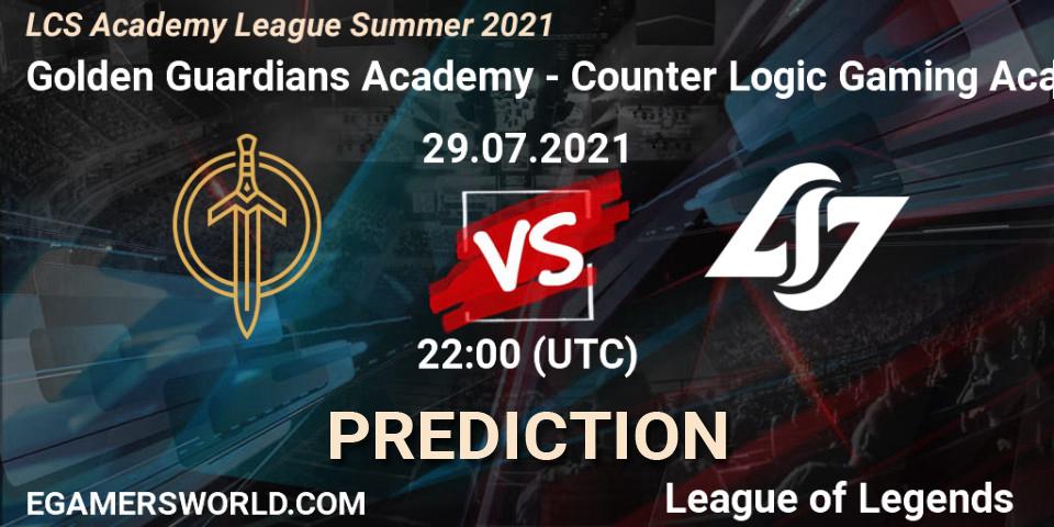 Prognoza Golden Guardians Academy - Counter Logic Gaming Academy. 29.07.2021 at 22:00, LoL, LCS Academy League Summer 2021