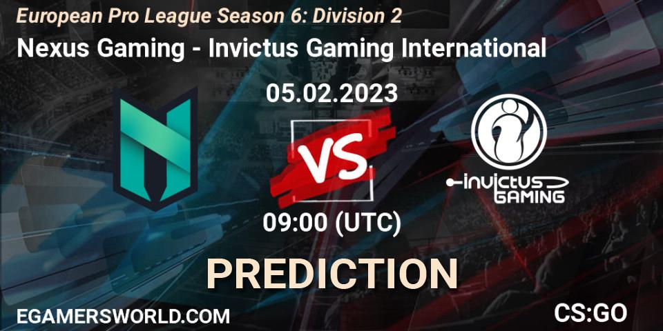 Prognoza Nexus Gaming - Invictus Gaming International. 05.02.23, CS2 (CS:GO), European Pro League Season 6: Division 2