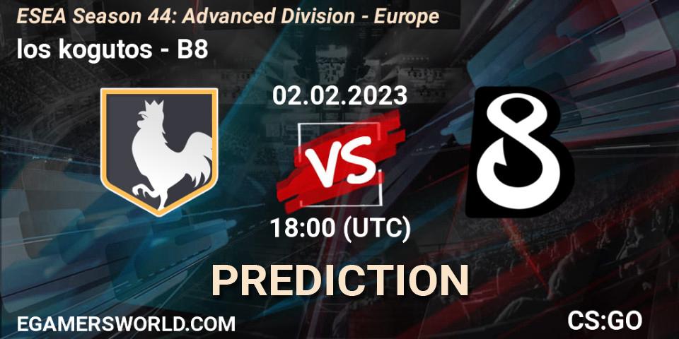 Prognoza los kogutos - B8. 02.02.23, CS2 (CS:GO), ESEA Season 44: Advanced Division - Europe