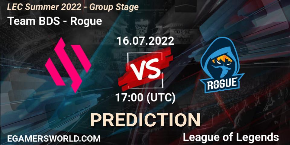 Prognoza Team BDS - Rogue. 16.07.2022 at 17:00, LoL, LEC Summer 2022 - Group Stage