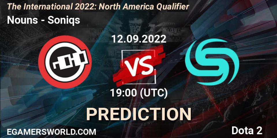 Prognoza Nouns - Soniqs. 12.09.2022 at 19:00, Dota 2, The International 2022: North America Qualifier