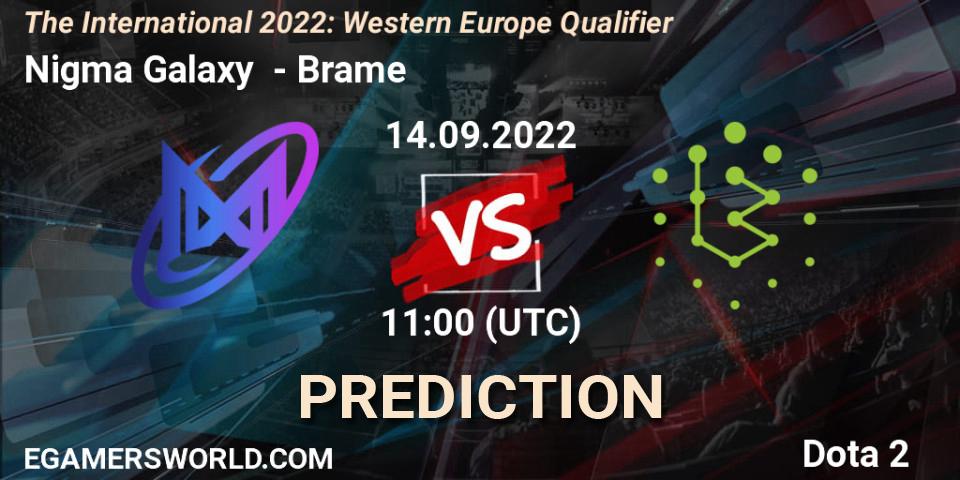 Prognoza Nigma Galaxy - Brame. 14.09.22, Dota 2, The International 2022: Western Europe Qualifier