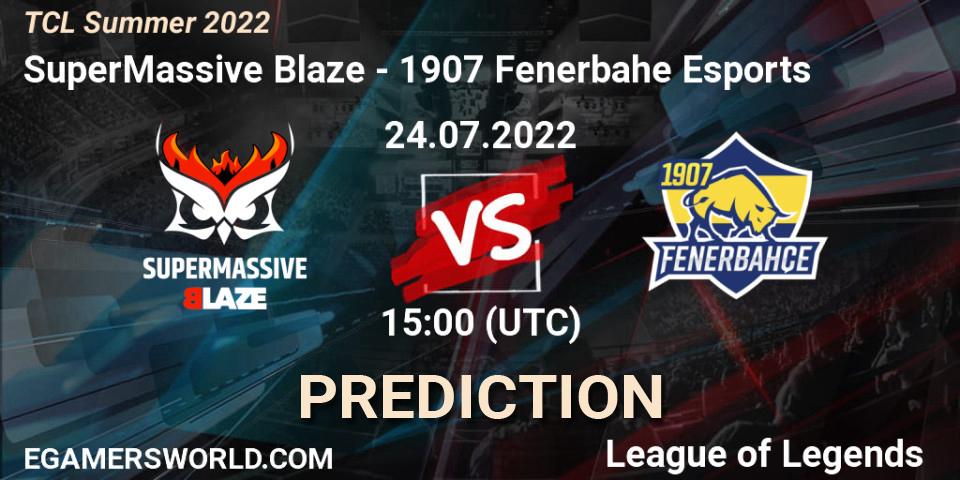 Prognoza SuperMassive Blaze - 1907 Fenerbahçe Esports. 24.07.2022 at 15:00, LoL, TCL Summer 2022