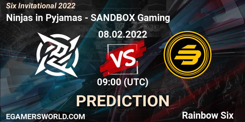 Prognoza Ninjas in Pyjamas - SANDBOX Gaming. 08.02.2022 at 09:00, Rainbow Six, Six Invitational 2022