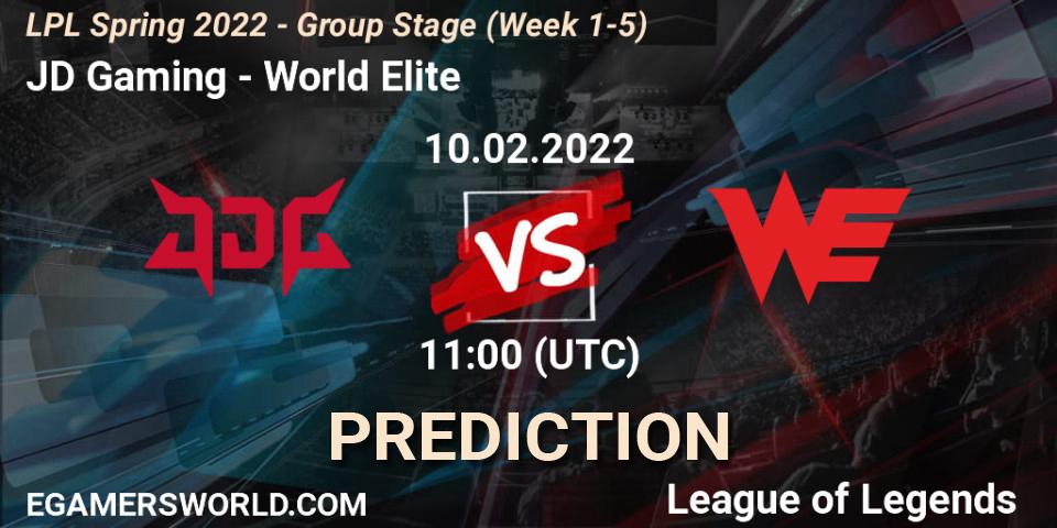 Prognoza JD Gaming - World Elite. 10.02.2022 at 11:00, LoL, LPL Spring 2022 - Group Stage (Week 1-5)
