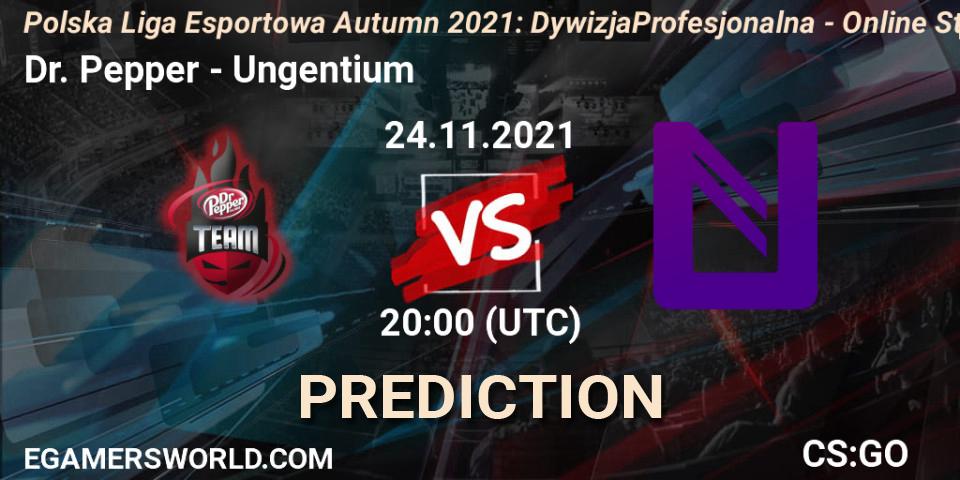 Prognoza Dr. Pepper - Ungentium. 24.11.2021 at 19:40, Counter-Strike (CS2), Polska Liga Esportowa Autumn 2021: Dywizja Profesjonalna - Online Stage