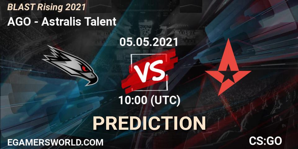 Prognoza AGO - Astralis Talent. 05.05.2021 at 10:00, Counter-Strike (CS2), BLAST Rising 2021