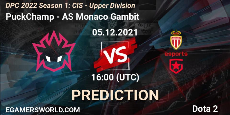Prognoza PuckChamp - AS Monaco Gambit. 05.12.2021 at 14:00, Dota 2, DPC 2022 Season 1: CIS - Upper Division