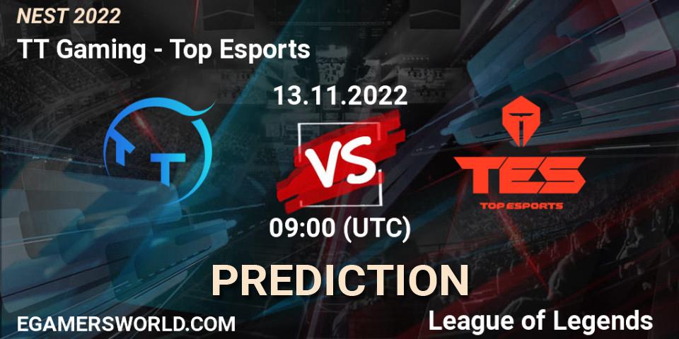 Prognoza TT Gaming - Top Esports. 13.11.2022 at 10:00, LoL, NEST 2022